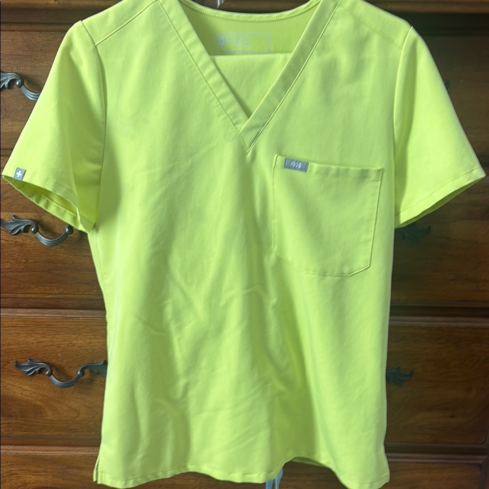 Bright Yellow V-Neck Scrub Top